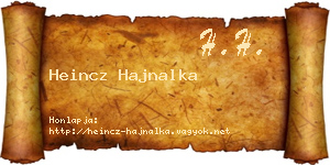 Heincz Hajnalka névjegykártya